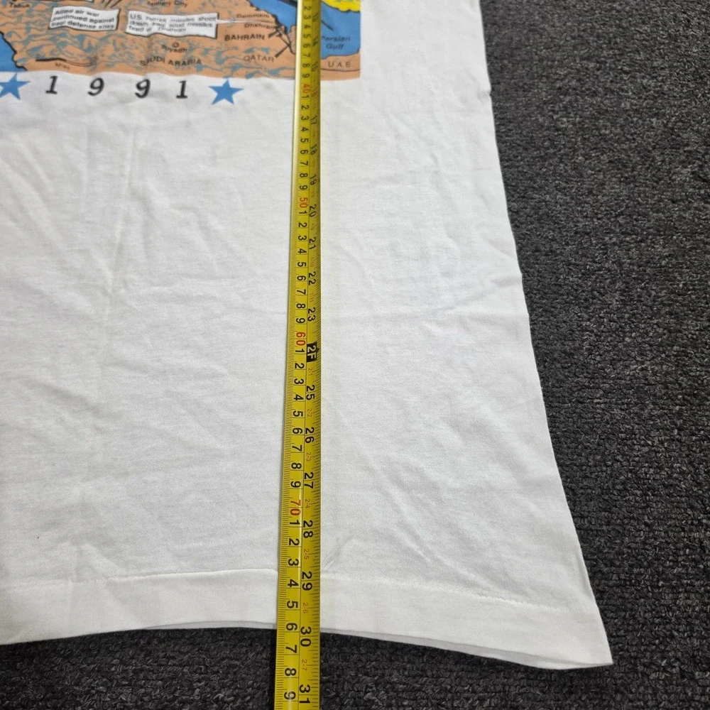 Vintage Screen Stars Operation Desert Storm Shirt Mens XL White 1991 Jet War Tee